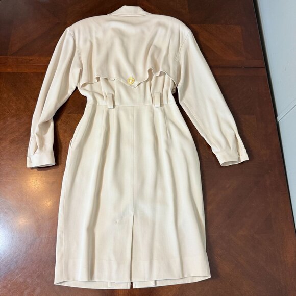 Vintage Dana Buchman Pearl Button coat Size 4 pure Wool Blend Belted read - Picture 12 of 16